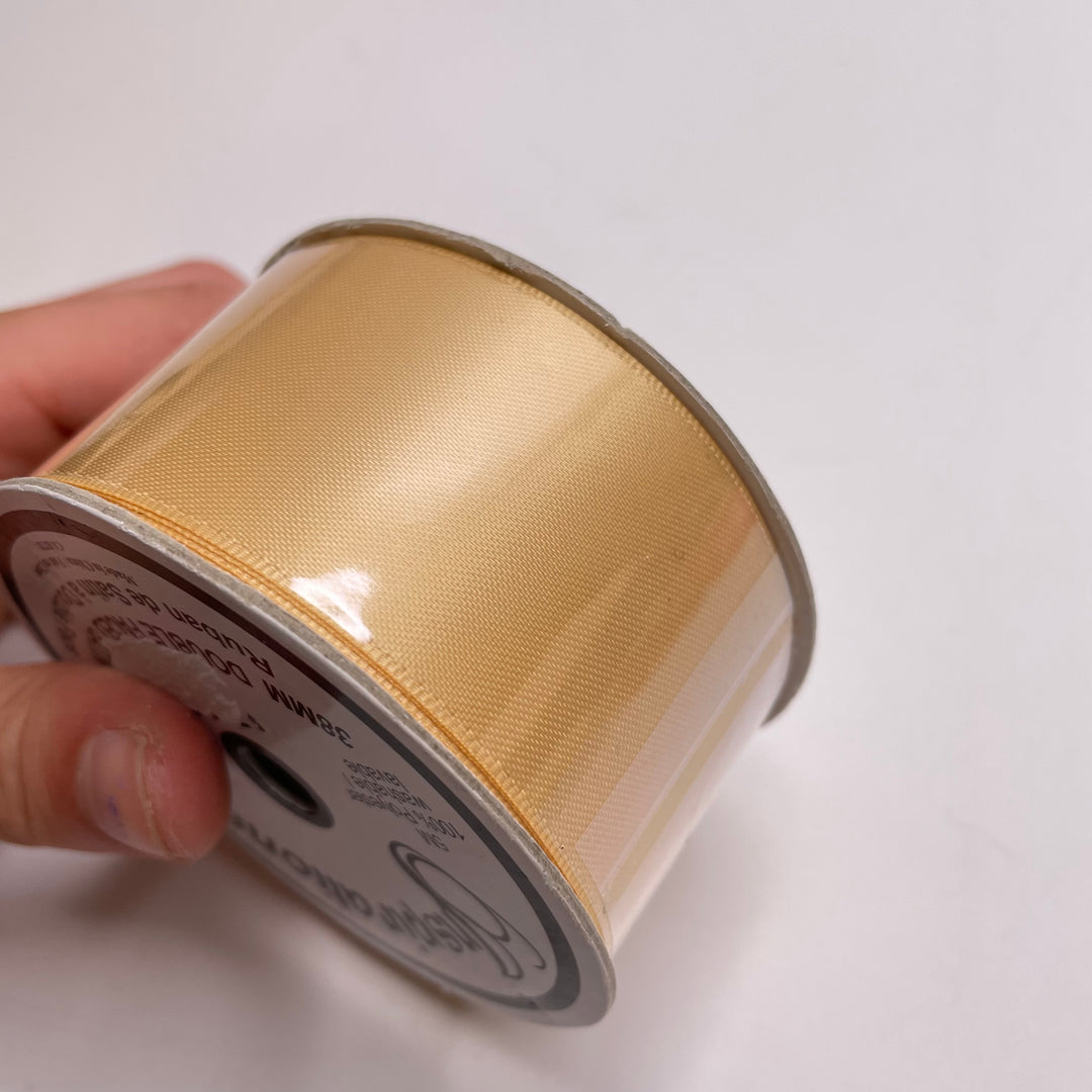 1 ½" (38mm)  Satin Ribbon Trim - Beige - 5M Bundle