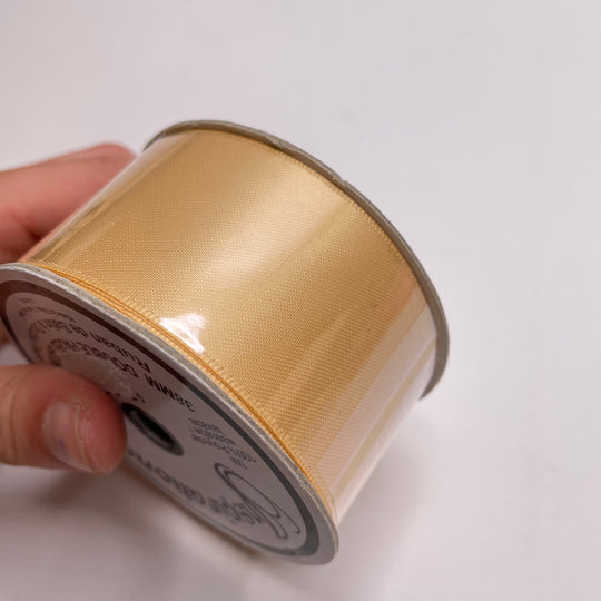 1 ½" (38mm)  Satin Ribbon Trim - Beige - 5M Bundle