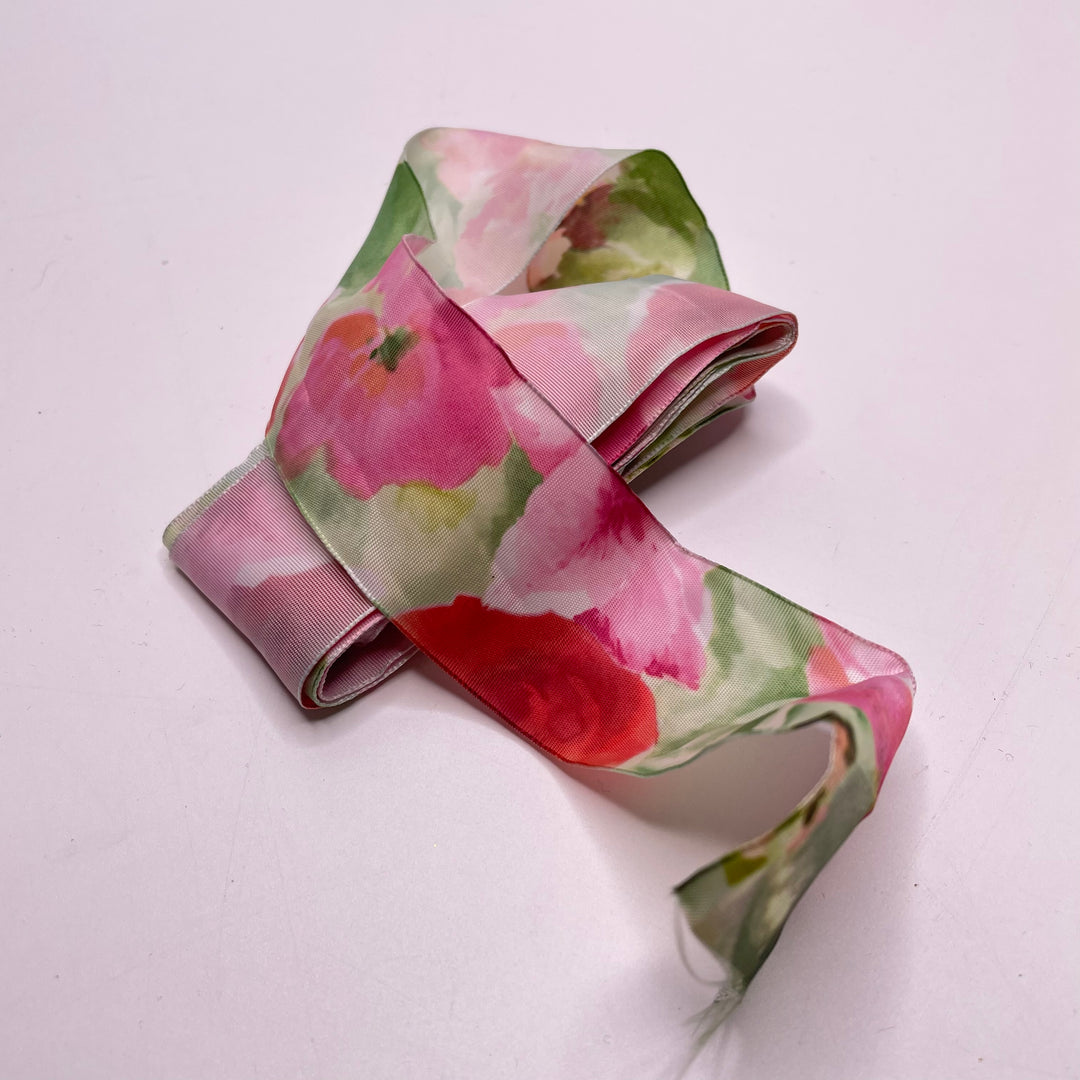 1 ½" (38mm)   Ribbon Trim - Pink/Green - 1.6M Bundle