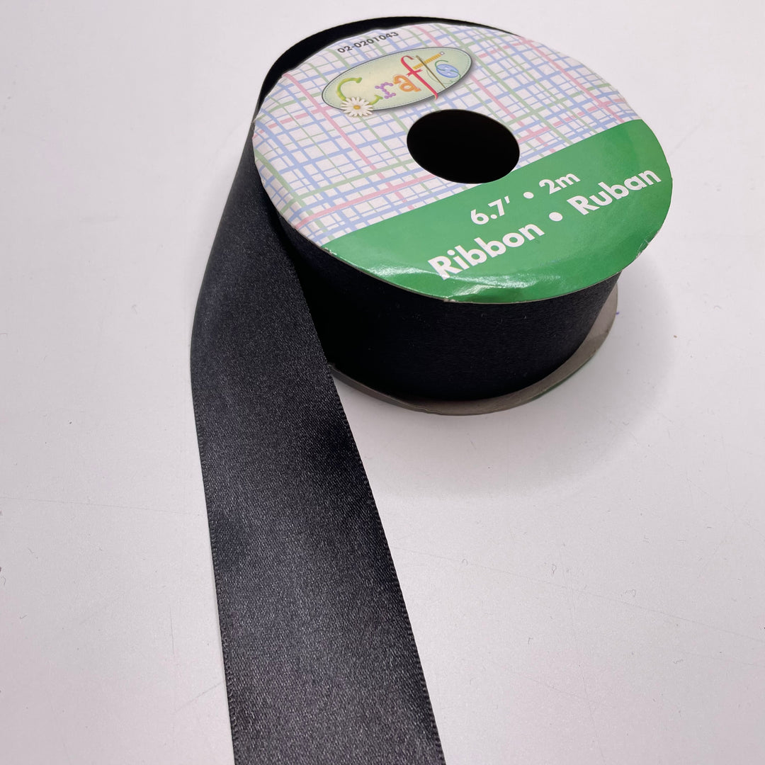 1 ½" (38mm)  Satin Ribbon Trim - Black - 2M Bundle