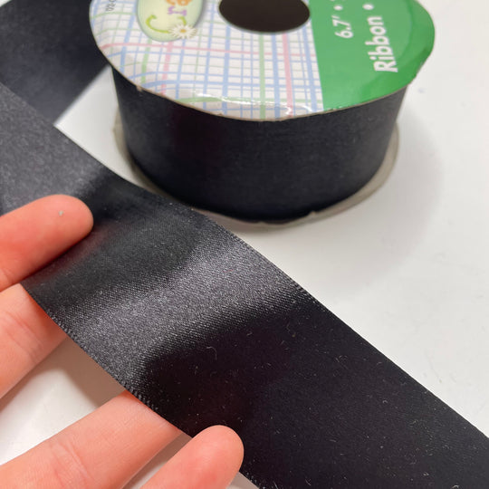 1 ½" (38mm)  Satin Ribbon Trim - Black - 2M Bundle