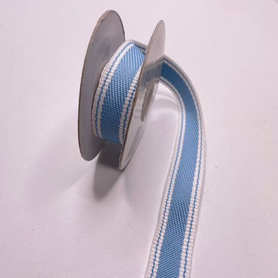 ⅞" (22mm)   Tape Trim - White/Blue - 0.95M Bundle