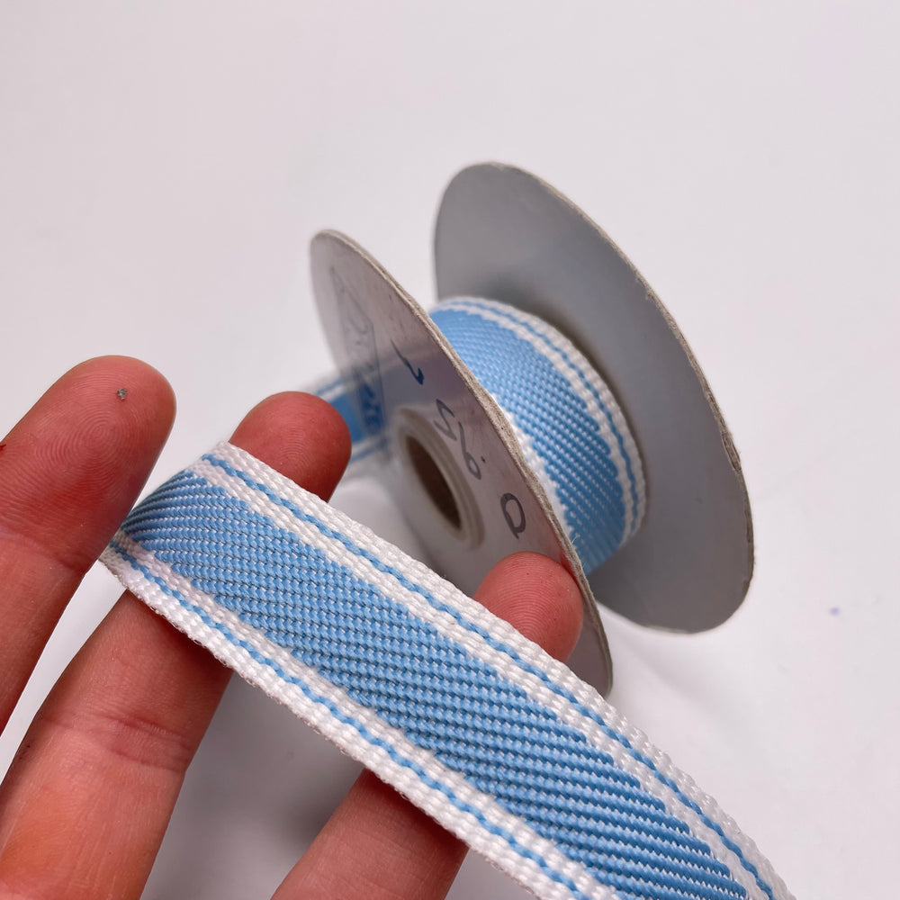 ⅞" (22mm)   Tape Trim - White/Blue - 0.95M Bundle