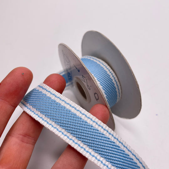 ⅞" (22mm)   Tape Trim - White/Blue - 0.95M Bundle