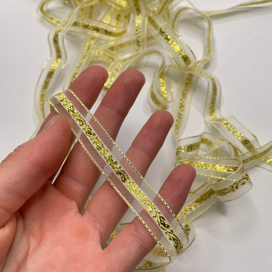 ½" (13mm)   Ribbon Trim - Gold - 9.5M Bundle