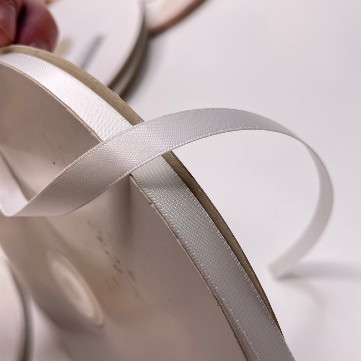 ⅜" (10mm)  Satin Ribbon Trim - White - 1M
