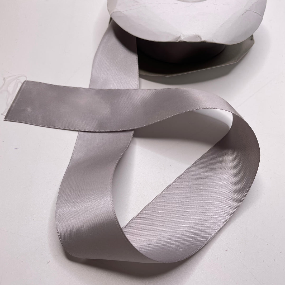 1 ½" (38mm)  Satin Ribbon Trim - Silver - 1M