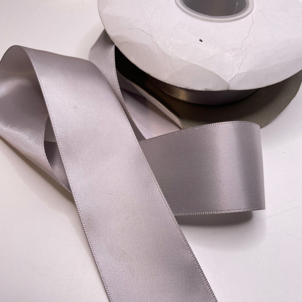 1 ½" (38mm)  Satin Ribbon Trim - Silver - 1M