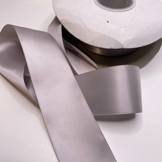 1 ½" (38mm)  Satin Ribbon Trim - Silver - 1M