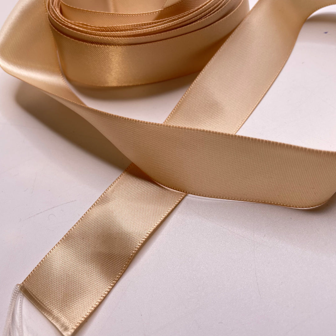 1" (25mm)  Satin Ribbon Trim - Light Beige - 4.4M Bundle