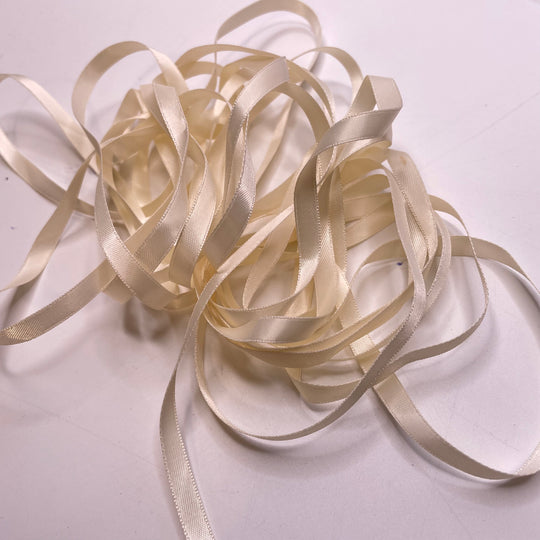 ¼" (6mm)  Satin Ribbon Trim - Cream - 4.4M Bundle