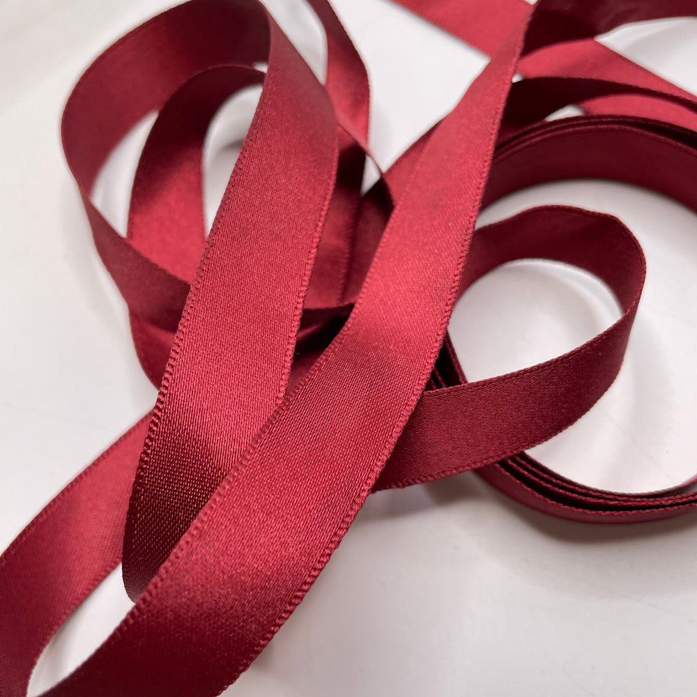 ⅝" (16mm)  Satin Ribbon Trim - Burgundy - 2M Bundle