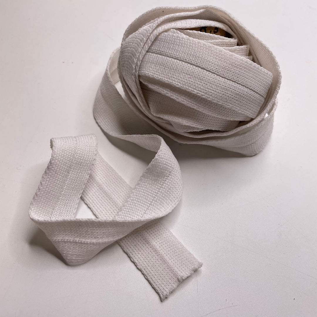 1" (25mm) Fold Over  Tape Trim - White - 5.5M Bundle