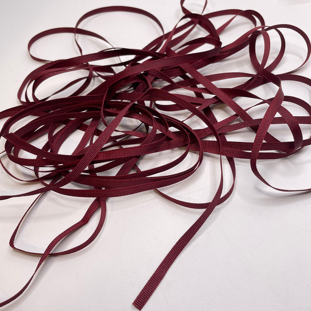 ¼" (6mm)   Ribbon Trim - Burgundy - 8M Bundle