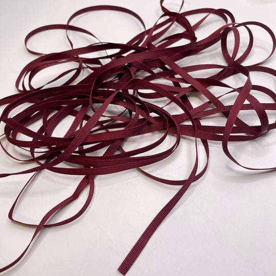 ¼" (6mm)   Ribbon Trim - Burgundy - 8M Bundle