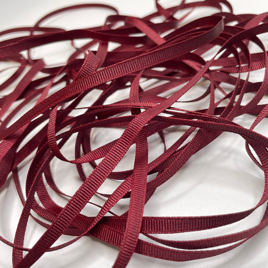 ¼" (6mm)   Ribbon Trim - Burgundy - 8M Bundle