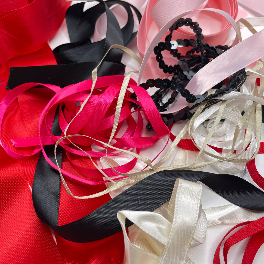 1" (25mm)  Satin Ribbon Trim - Multi - 9 Pack