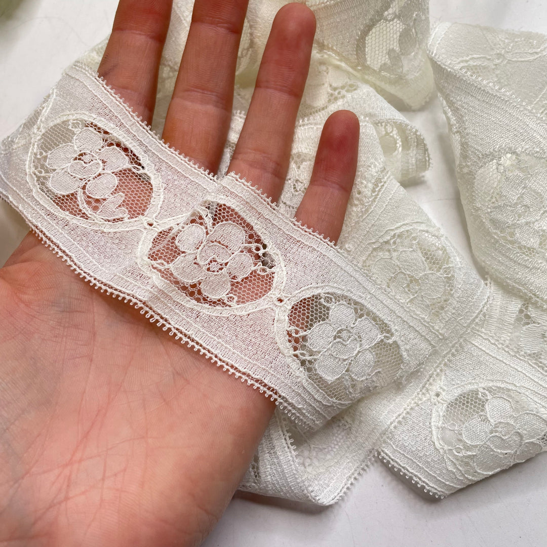 1 ½" (38mm)   Lace Trim - Cream - 2 Pack