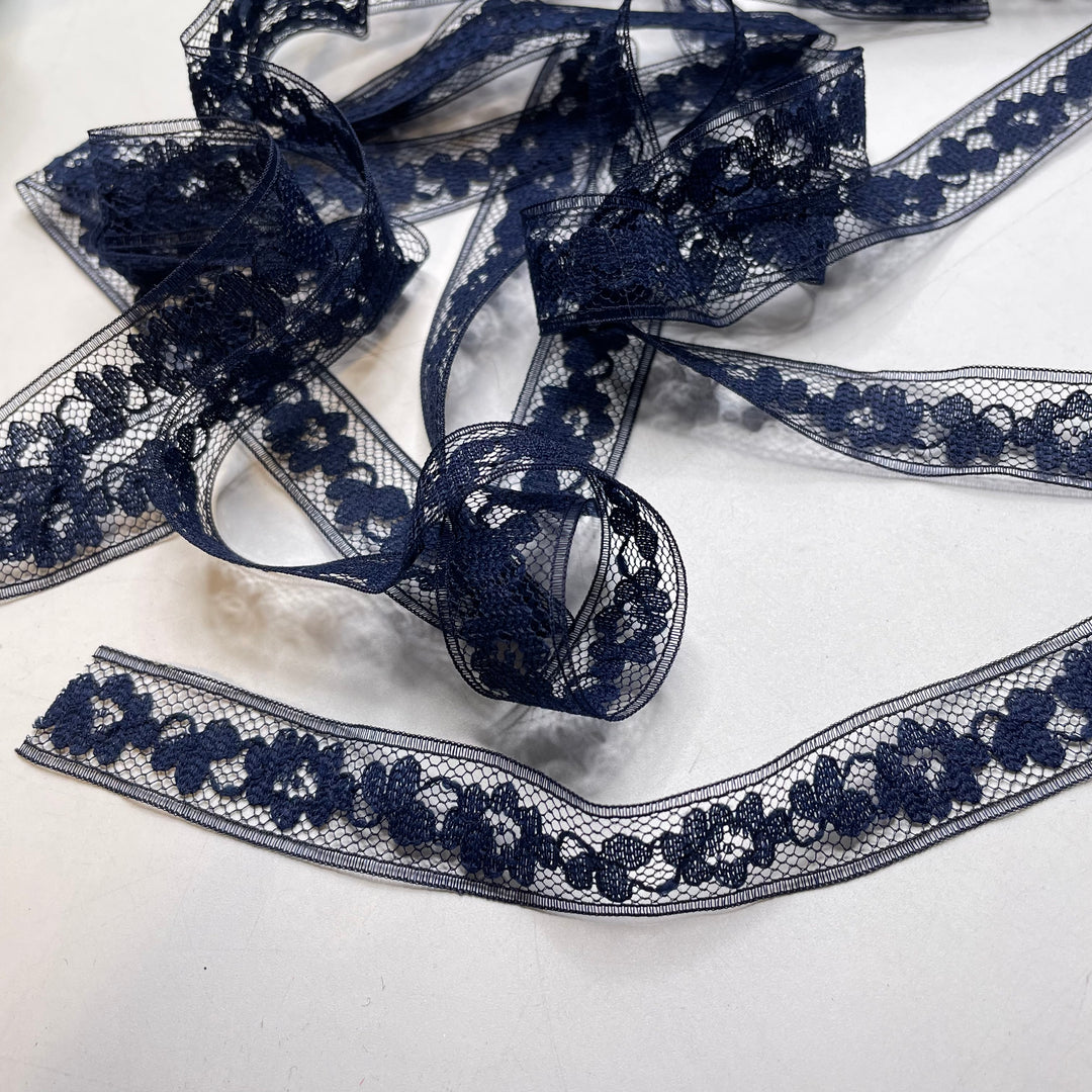 ¾" (19mm) Stretchy  Tape Trim - Navy - 2.5M Bundle