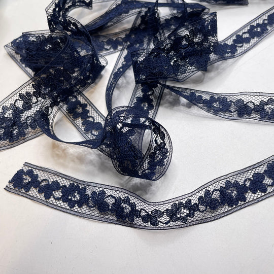 ¾" (19mm) Stretchy  Tape Trim - Navy - 2.5M Bundle