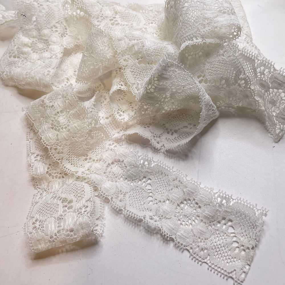 1 ¾" (44mm)   Lace Trim - White - 3M Bundle