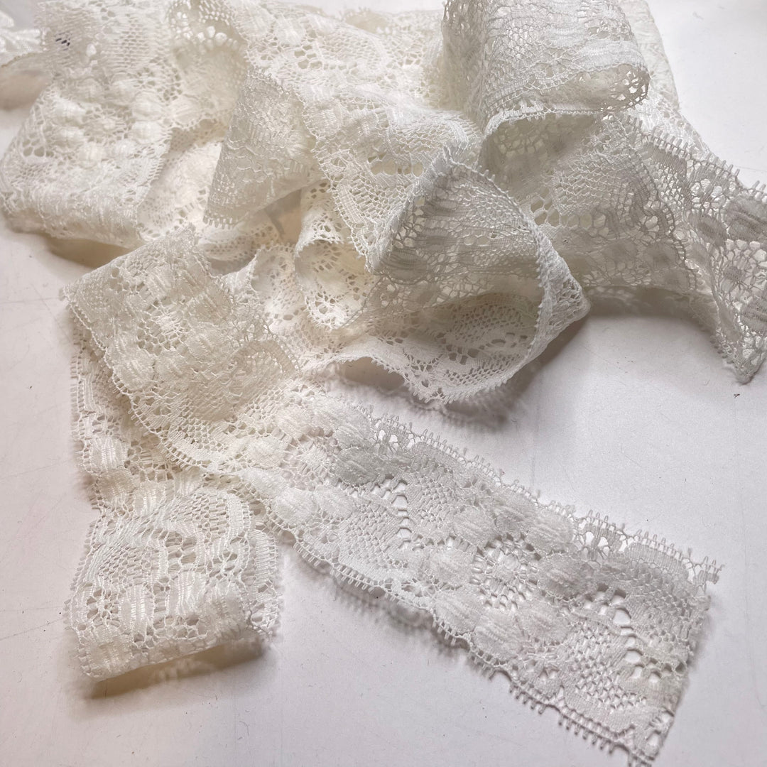 1 ¾" (44mm)   Lace Trim - White - 3M Bundle