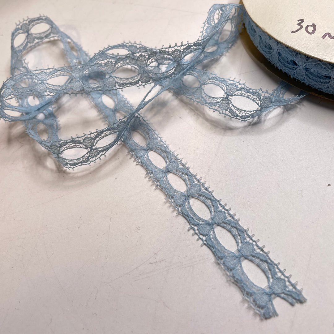 ¾" (19mm)   Lace Trim - Light Blue - 1M