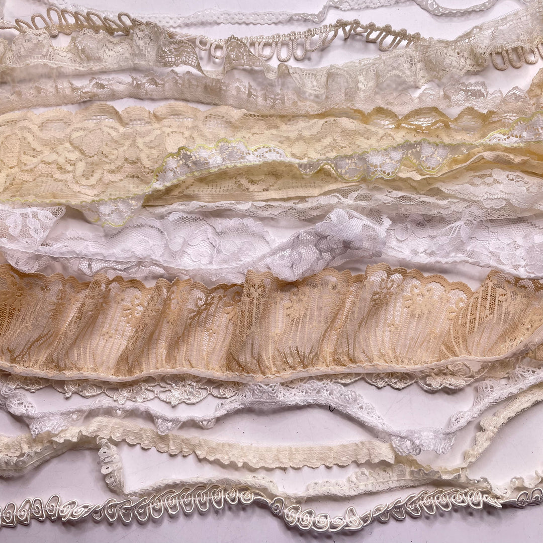 ½" (13mm)   Lace Trim - Cream/Beige - 15 Pack