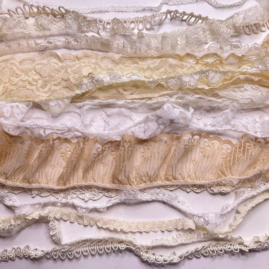 ½" (13mm)   Lace Trim - Cream/Beige - 15 Pack