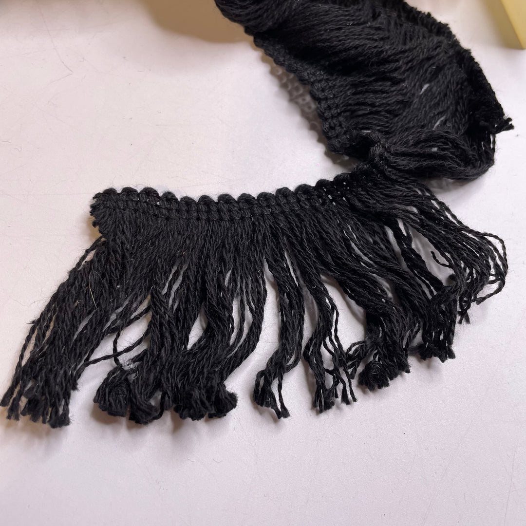 2 ½" (64mm)  Fringe  Tape Trim - Black - 1M
