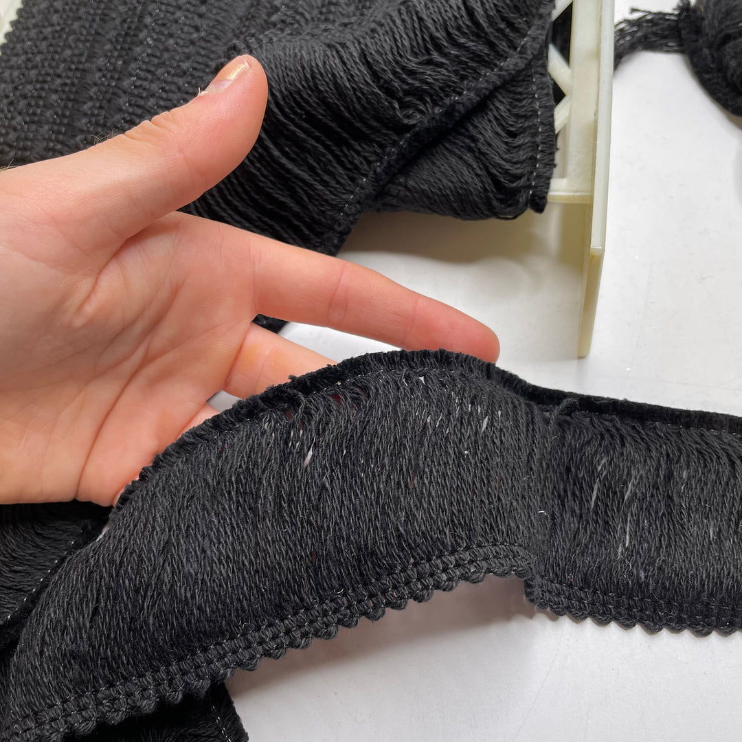 2 ½" (64mm)  Fringe  Tape Trim - Black - 1M