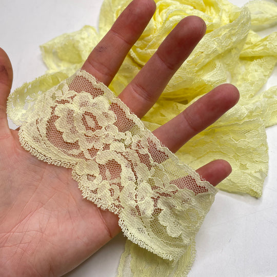 2 ¼" (57mm)  Scalloped  Lace Trim - Yellow - 5M Bundle
