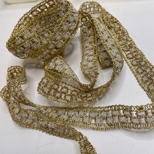 ¾" (19mm)   Tape Trim - Gold/White - 2.4M Bundle