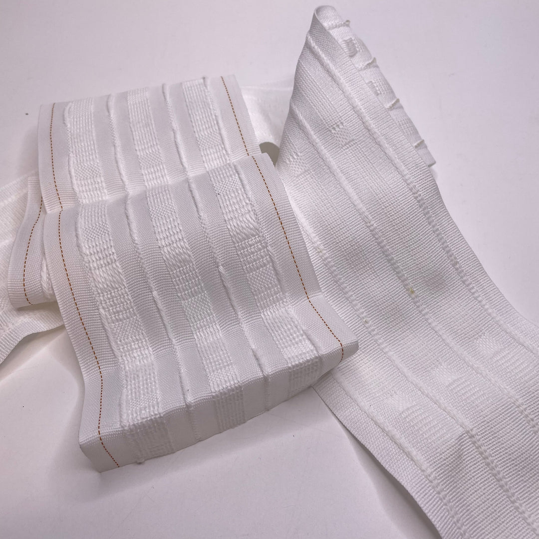3 ⅔" (95mm)  Twill Tape Trim - White - 2 Pack