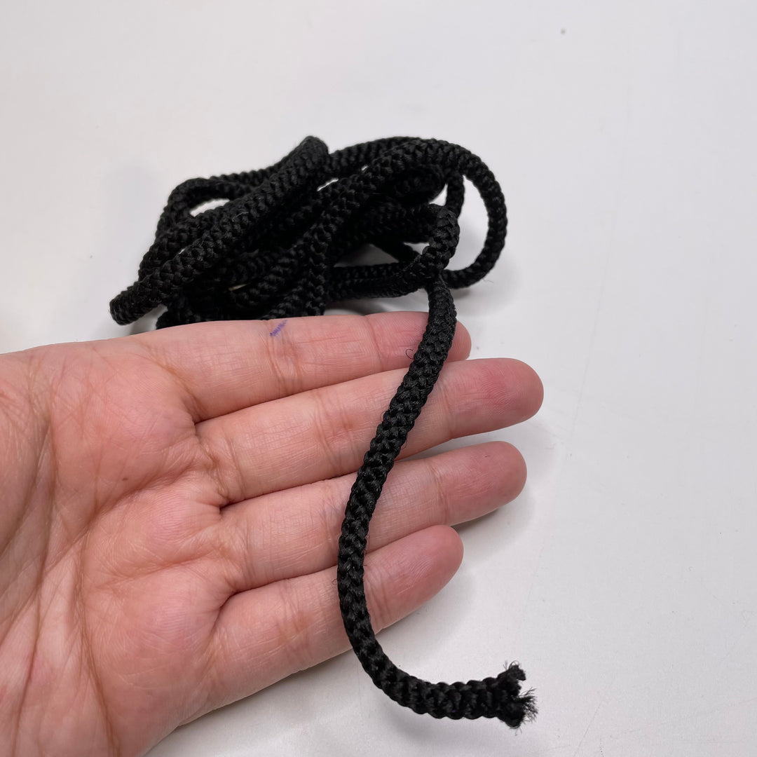 ½" (13mm)  Rope Cording Trim - Black - 1.5M Bundle