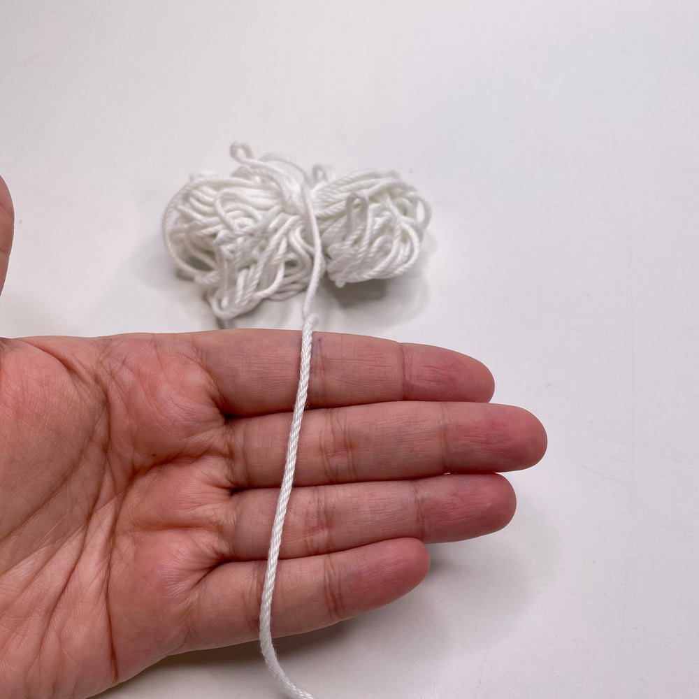 ¼" (6mm)  Rope Cording Trim - White - 10.8M Bundle