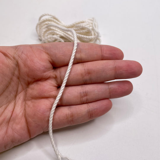 ¼" (6mm)  Rope Cording Trim - White - 4.2M Bundle