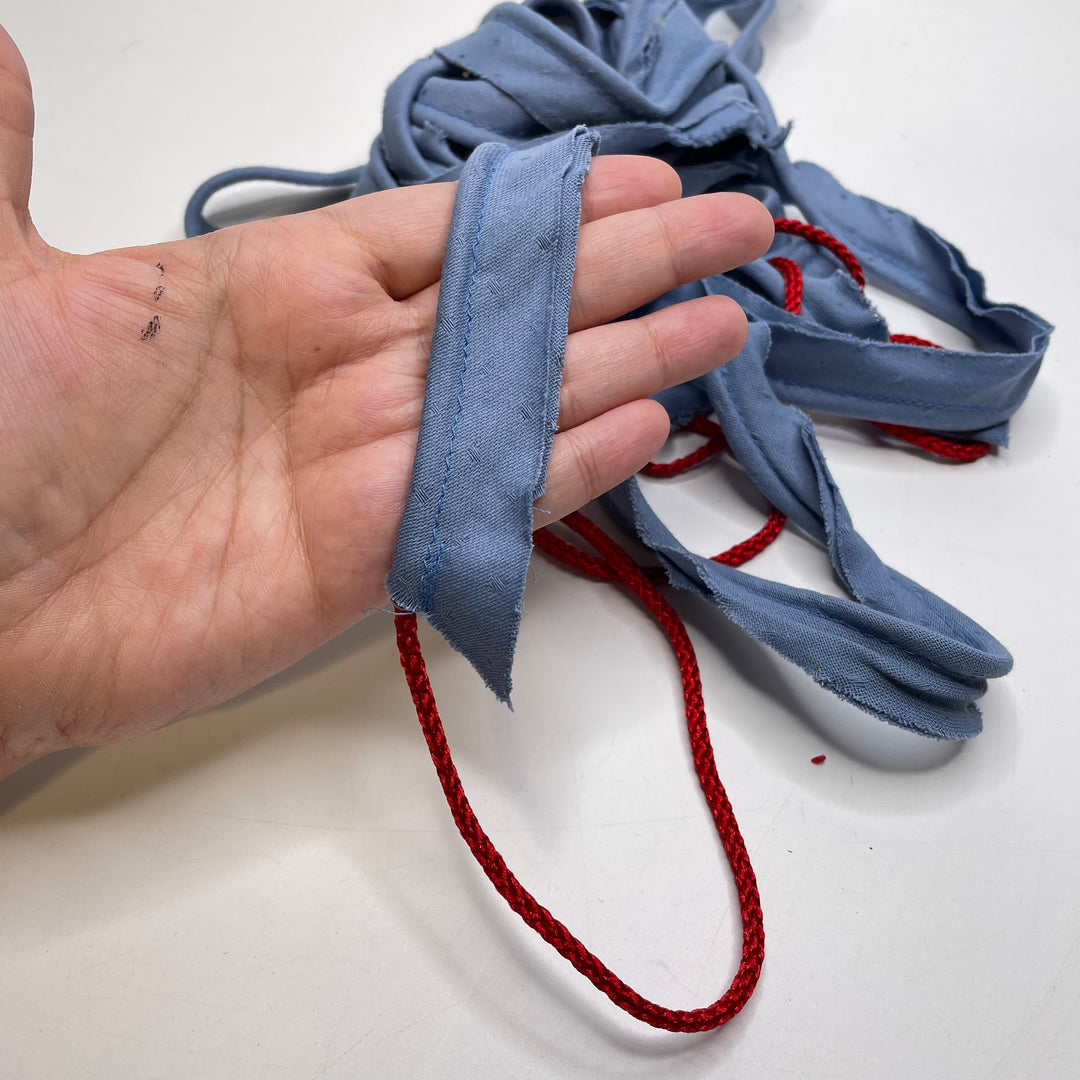 ¾" (19mm)  Fabric Covered Piping Trim - Red/Blue - 5.4M Bundle
