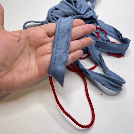 ¾" (19mm)  Fabric Covered Piping Trim - Red/Blue - 5.4M Bundle