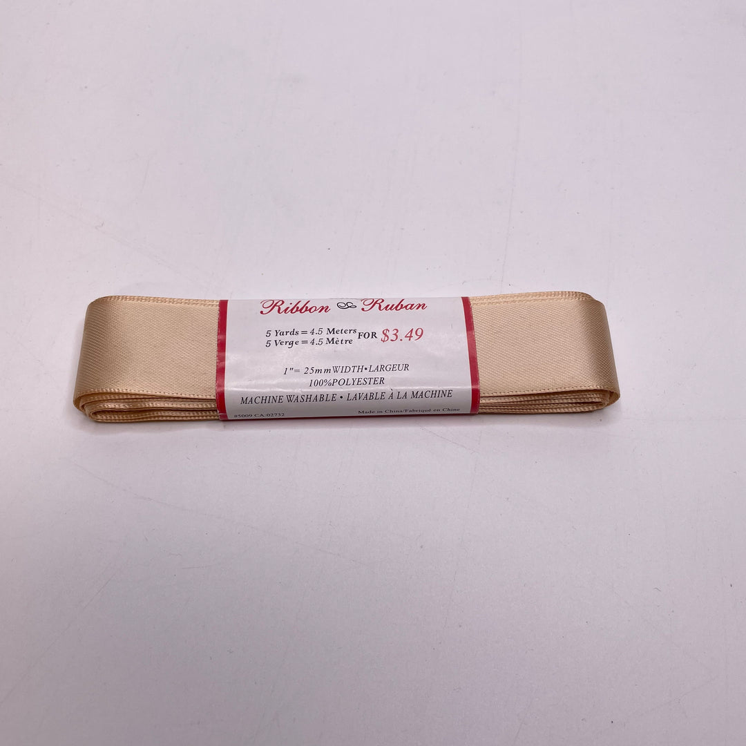 1" (25mm)   Ribbon Trim - Light Beige - Roll