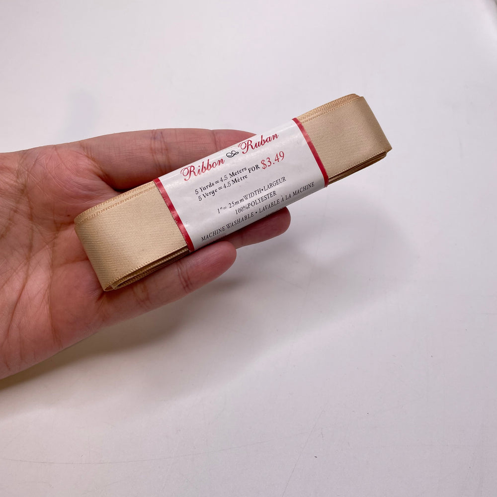 1" (25mm)   Ribbon Trim - Light Beige - Roll