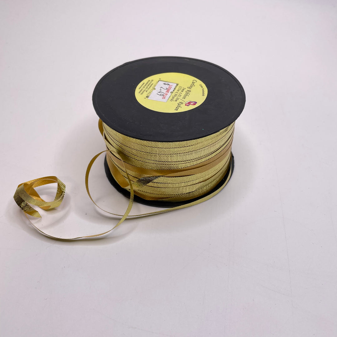¼" (6mm)   Ribbon Trim - Gold - Roll