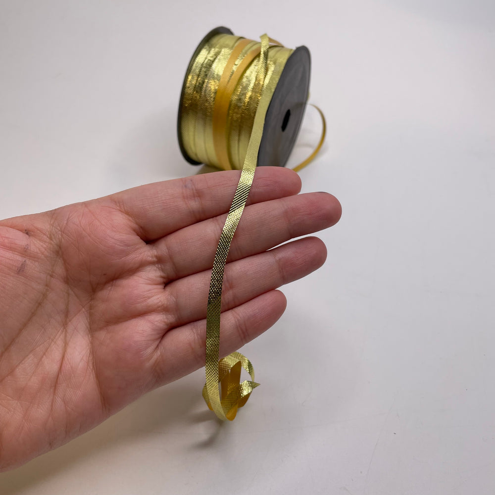 ¼" (6mm)   Ribbon Trim - Gold - Roll