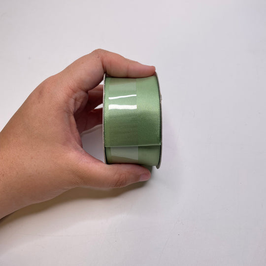 1 ½" (38mm)  Satin Ribbon Trim - Light Green - Roll
