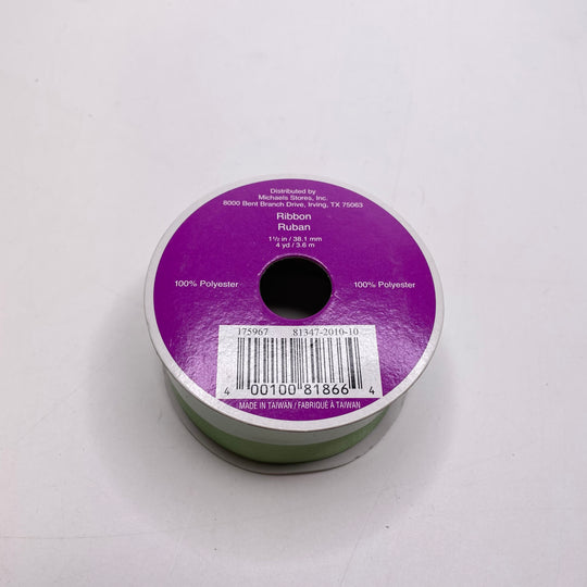 1 ½" (38mm)  Satin Ribbon Trim - Light Green - Roll