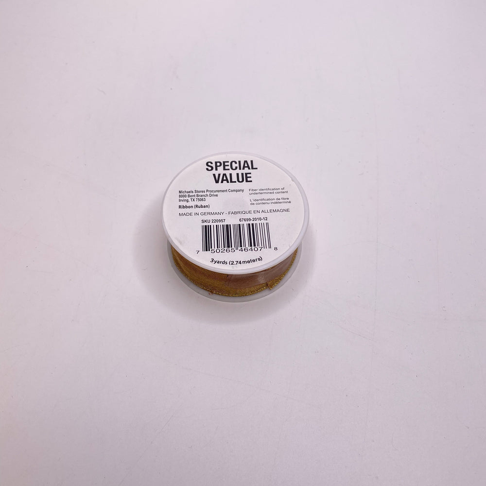 1" (25mm)   Ribbon Trim - Gold - Roll