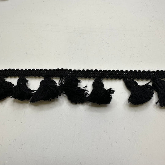1 ½" (38mm)  Tassel  Tape Trim - Black - 1M