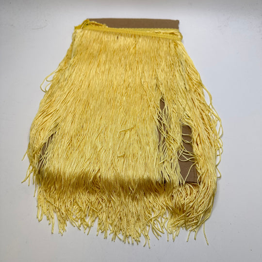 15" (381mm)  Fringe Braided Cording Trim - Light Yellow - 1M