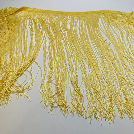 15" (381mm)  Fringe Braided Cording Trim - Light Yellow - 1M
