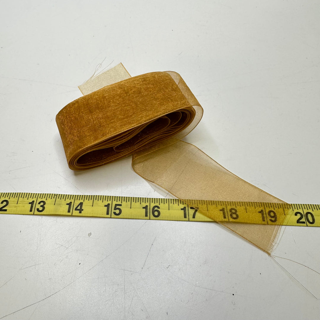 1 ½" (38mm)   Ribbon Trim - Light Brown - 4.9M Bundle